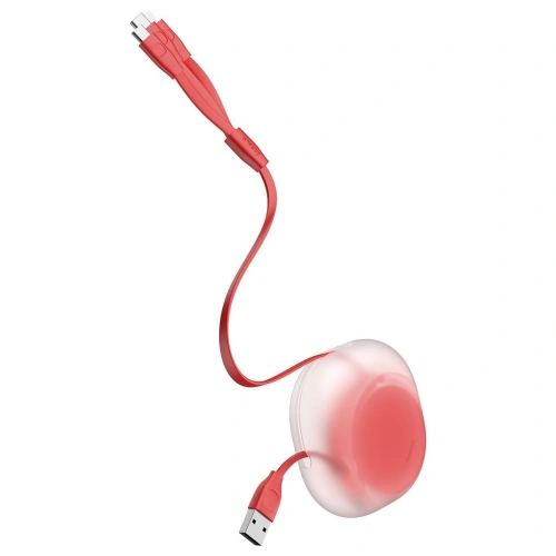 Zwijany kabel USB 3w1 Baseus Let\'s go Little Reunion, Lightning / USB-C / micro USB, 3A, 0,85m (czerwony)